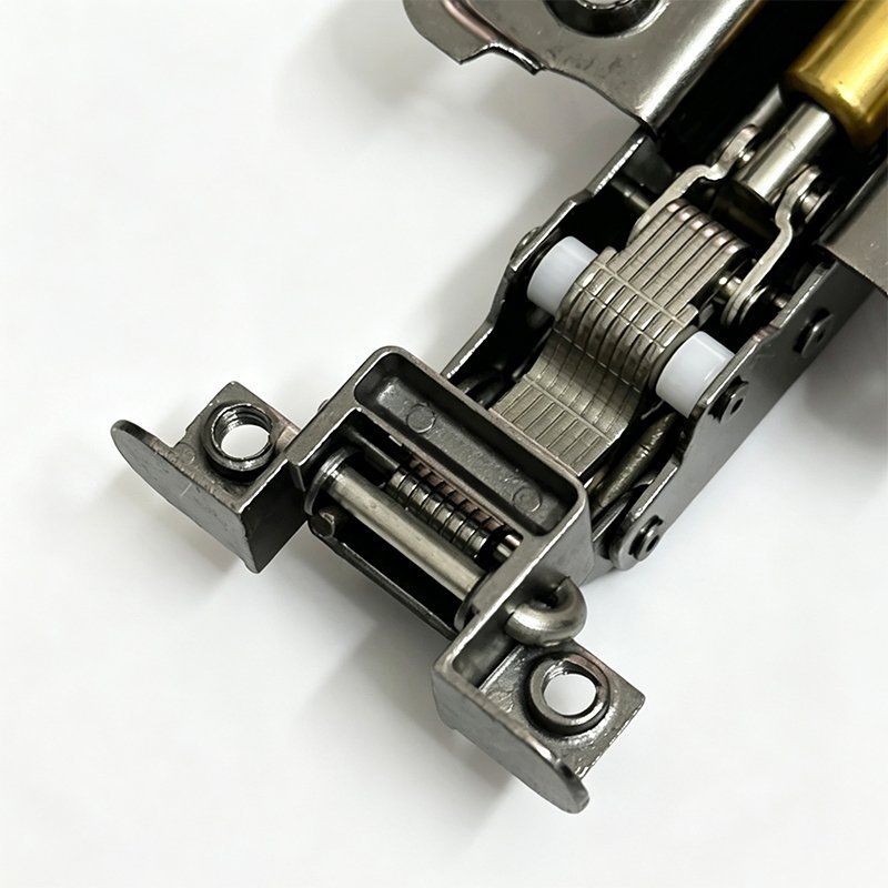 Aluminum Frame Hinge (Gunmetal Finish) Aluminum frame hinge with 3D adjustment for glass wardrobe doors
